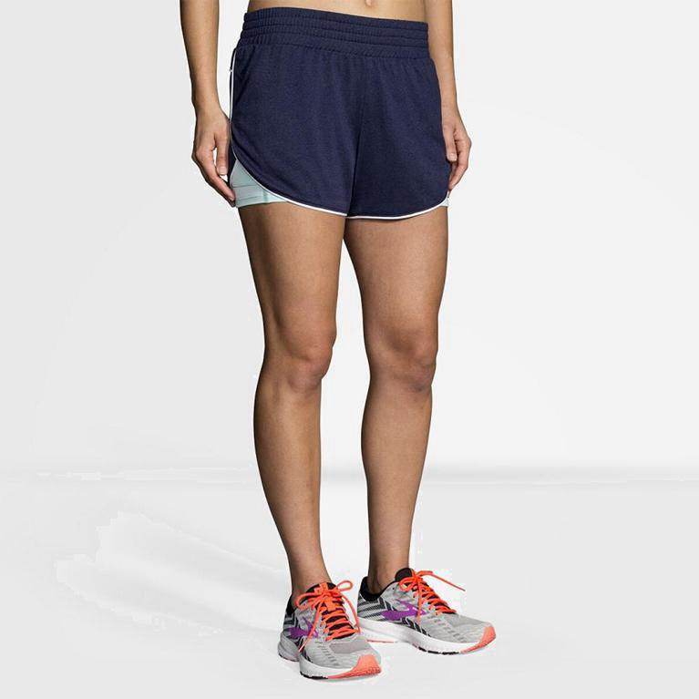 Brooks Rep 3 2-In-1 Calcoes De Corrida Mulher Azuis (08962QPAT)